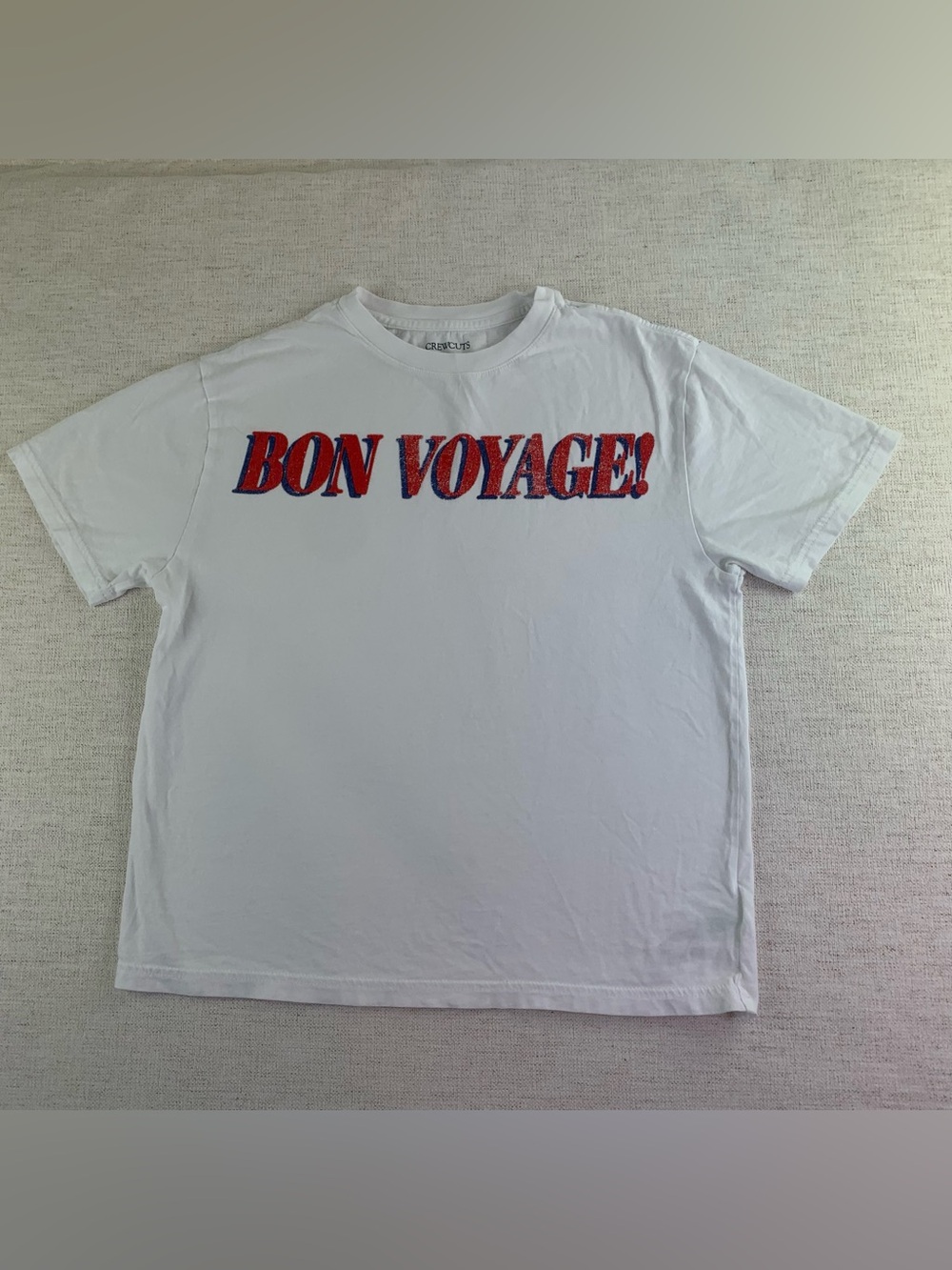 Crewcuts boy's short sleeve crew neck‎ graphic t-shirt white red size 12